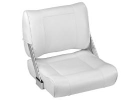 Asiento piloto Plastimo con respaldo reversible de vinilo blanco