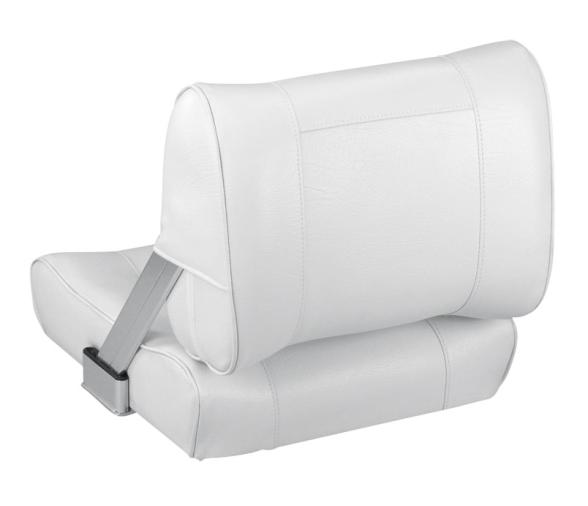 Asiento piloto Plastimo con respaldo reversible de vinilo blanco