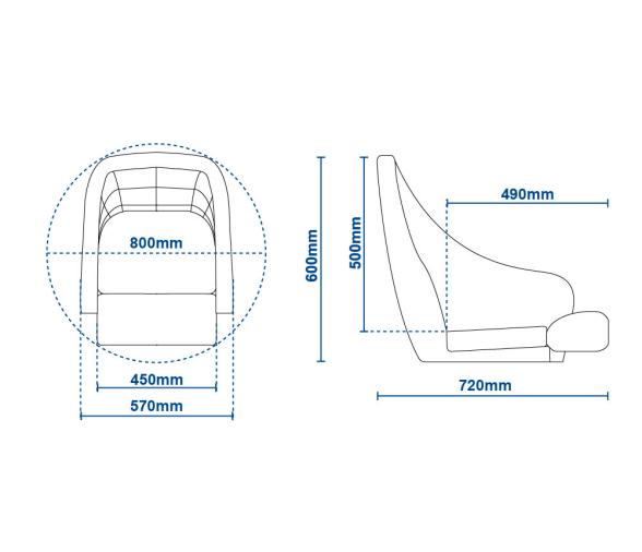 Asiento Ocean 51 Flip Up Deluxe Blanco