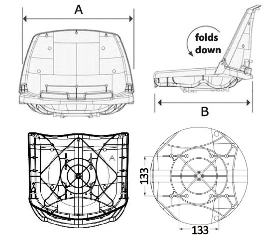 Asiento Plegable con Cojin Blanco