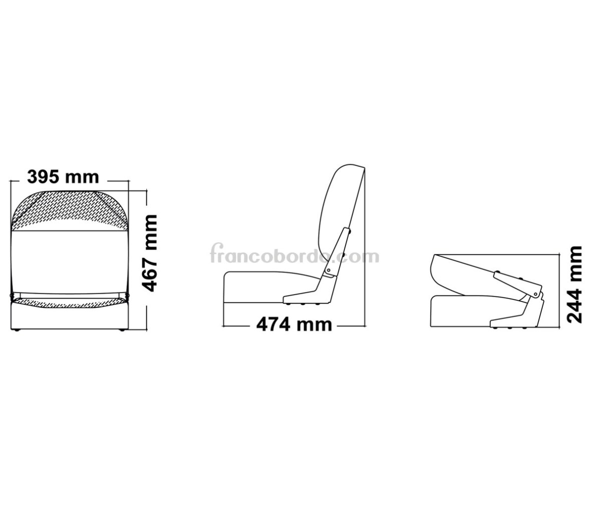 Asiento Plegable Vinilo Azul Marino