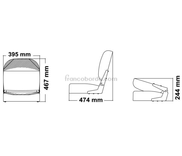 Asiento Plegable Vinilo Blanco