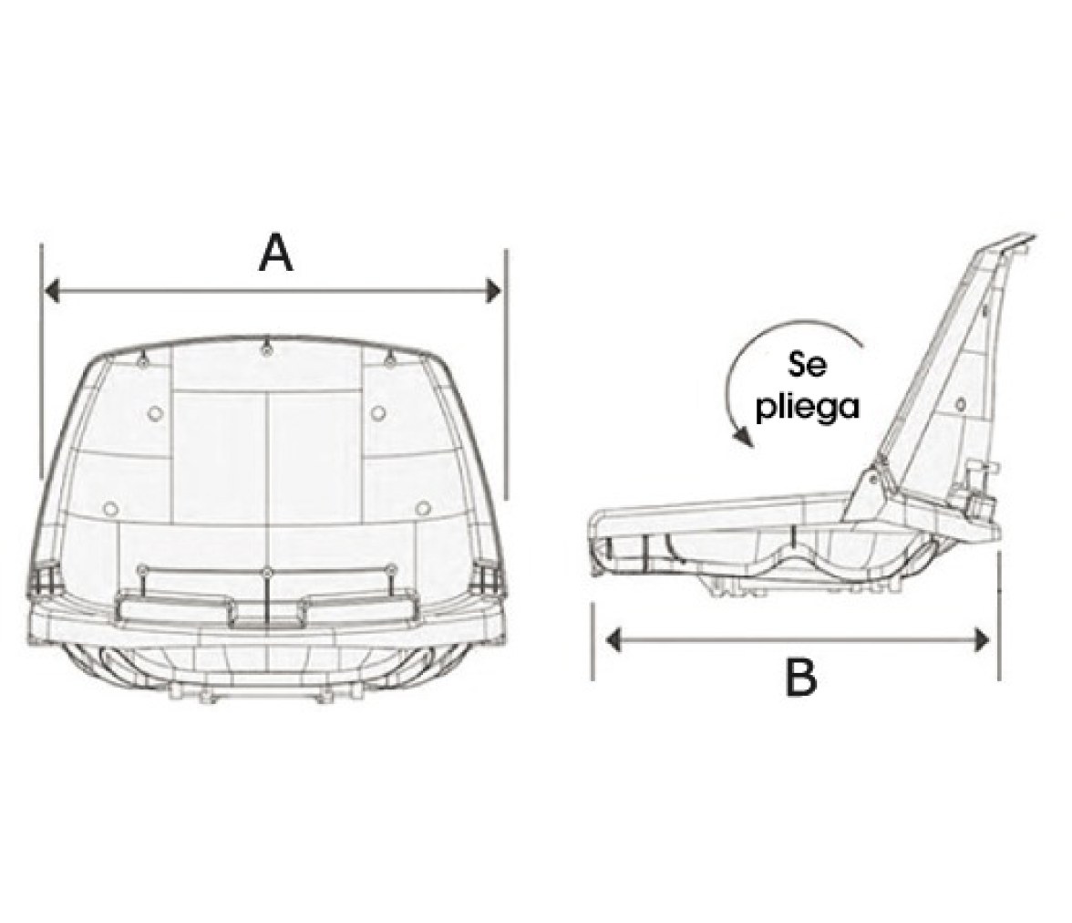 Asiento Polietileno con Respaldo Plegable Blanco y Gris