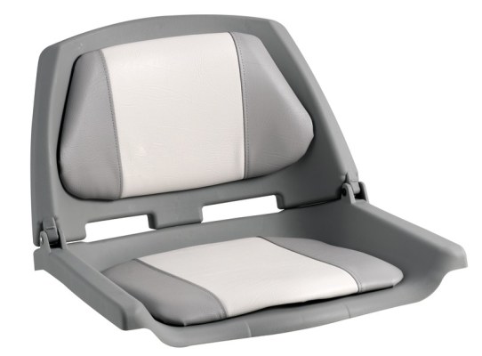 Asiento Polietileno con Respaldo Plegable Blanco y Gris
