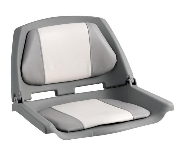 Asiento Polietileno con Respaldo Plegable Blanco y Gris