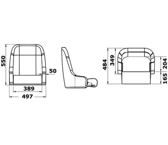 Asiento Piloto compacto acolchado con reposapies H51