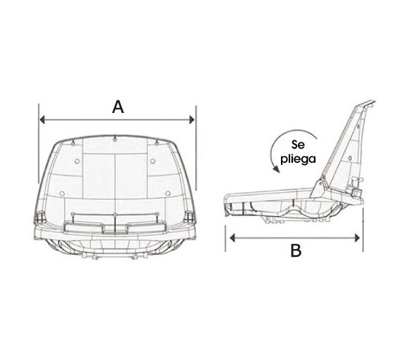 Asiento Polietileno Respaldo Plegable Gris/Carbon
