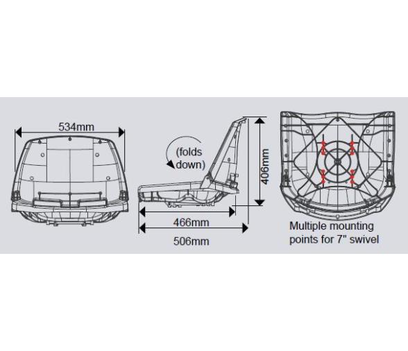 Asiento Polietileno Respaldo Plegable Gris/Carbon