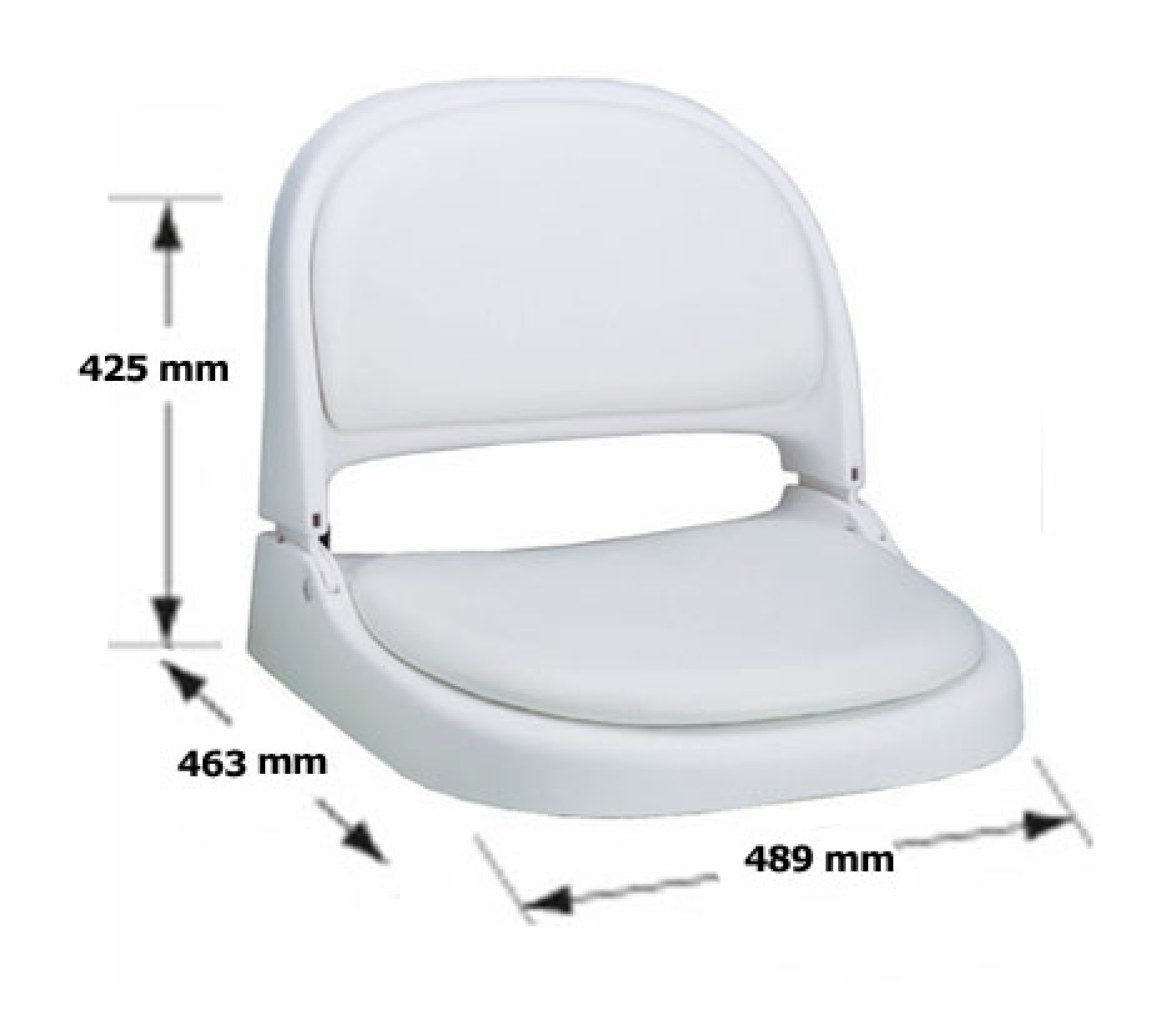 Attwood Asiento Plegable Blanco con Cojin Blanco