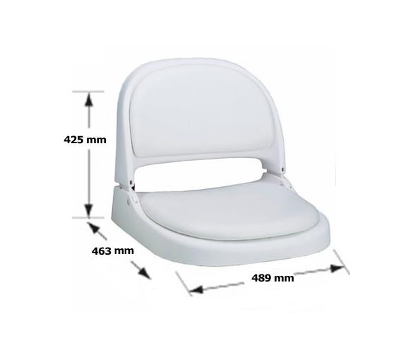 Attwood Asiento Plegable Blanco con Cojin Blanco
