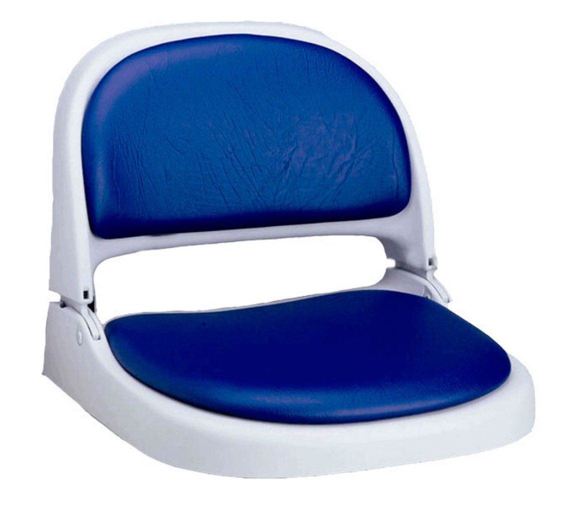 Attwood Asiento Plegable Gris Claro con Cojin Azul