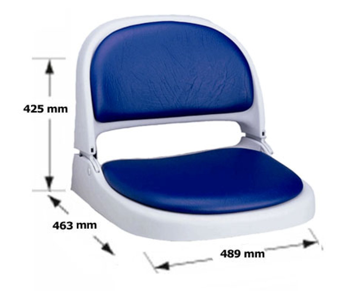 Attwood Asiento Plegable Gris Claro con Cojin Azul