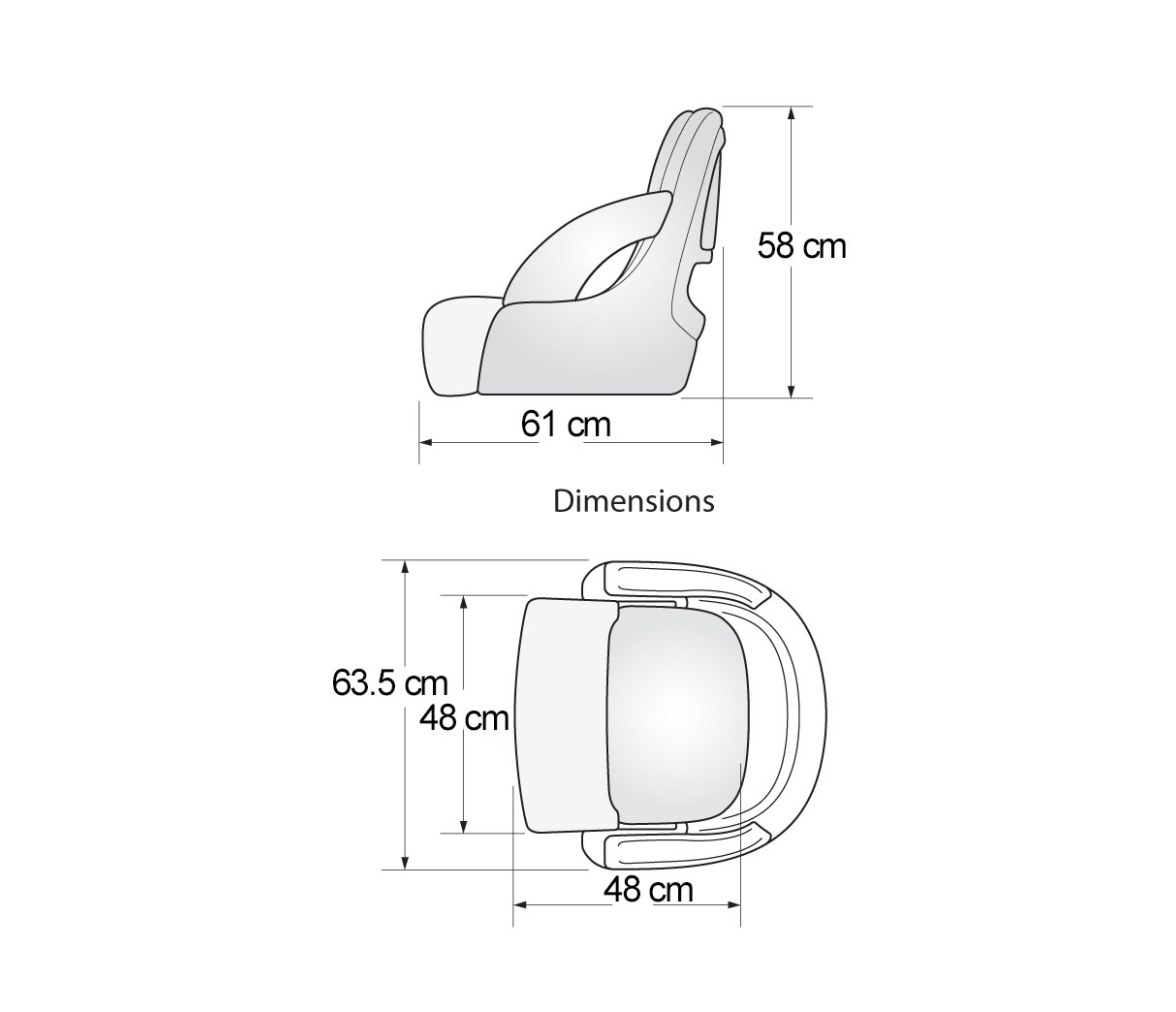 Attwood Asiento Matrix Flip Up con Brazos