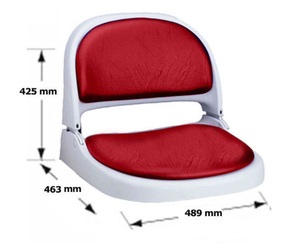 Attwood Asiento Plegable Gris Claro con Cojin Rojo