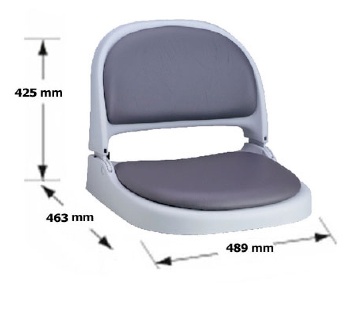 Attwood Asiento Plegable Gris Claro con Cojin Gris