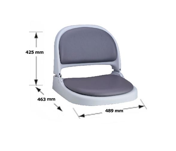 Attwood Asiento Plegable Gris Claro con Cojin Gris