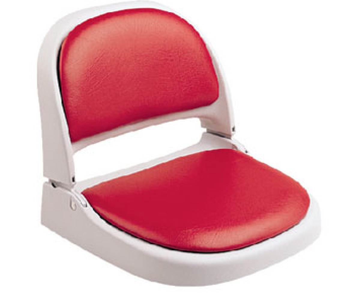 Attwood Asiento Plegable Gris Claro con Cojin Rojo