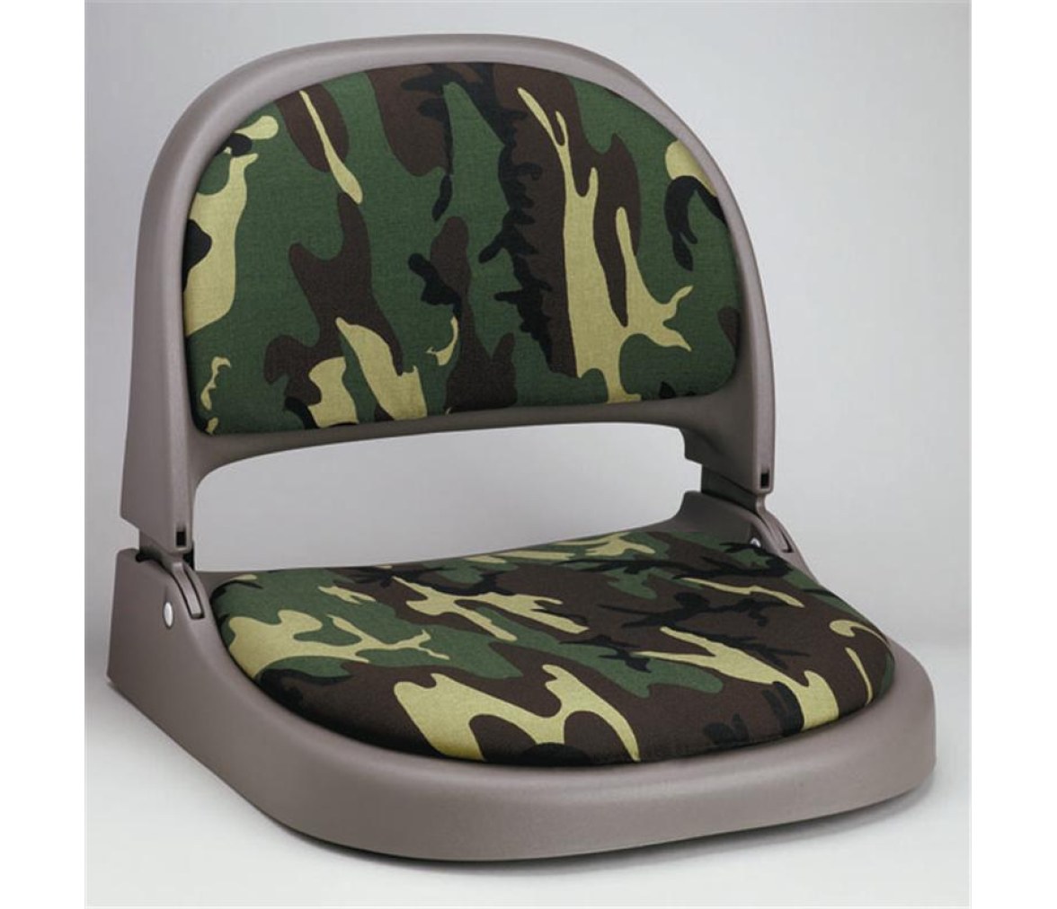 Attwood Asiento Plegable Gris Oscuro con Cojin Camuflaje