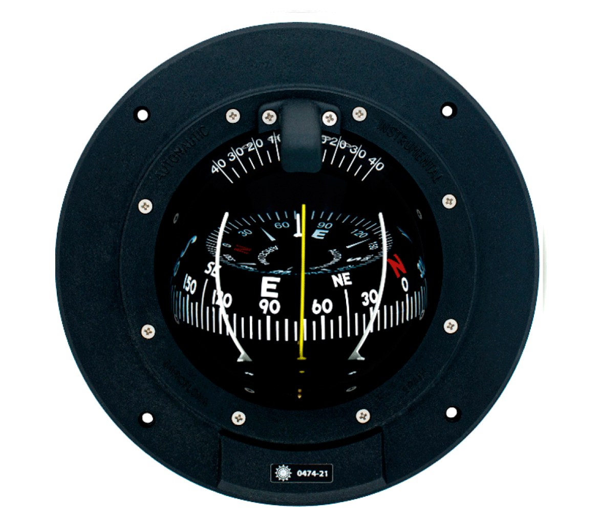 Autonautic Compas Empotrable Negro Grande para Velero