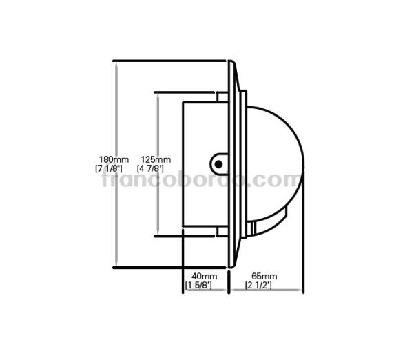 Autonautic Compas Empotrable Negro Grande para Velero