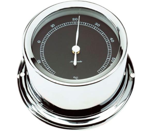 Autonautic Termometro Cromado Esfera Negra Minor
