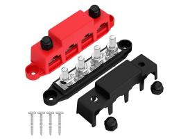 12V Power Distribution Block Bus Bar with Cover M10