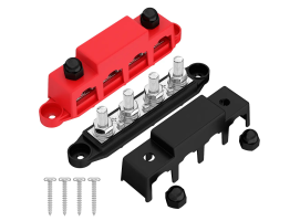 12V Power Distribution Block Bus Bar with Cover M10