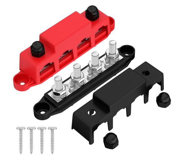 Barras de Bus Bar Positivo y Negativo M10 con Cubierta