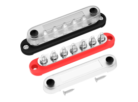 12V Power Distribution Block Bus Bar with Cover M6