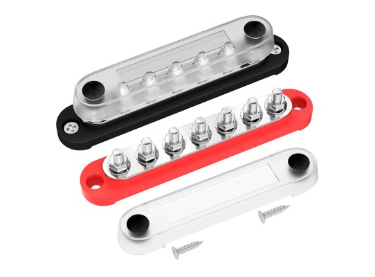 12V Power Distribution Block Bus Bar with Cover M6