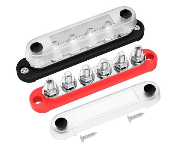 Barras de Bus Bar Positivo y Negativo M8 con Cubierta