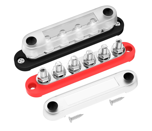12V Power Distribution Block Bus Bar with Cover M8