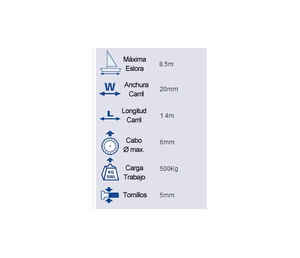 Barton Kit Escotero 2:1 para Barcos hasta 8.5 m