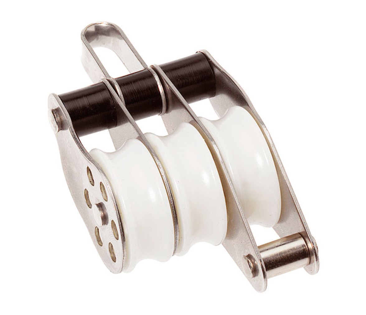 Barton Inox Triple Fixed Eye with Becket Ball Bearing Block
