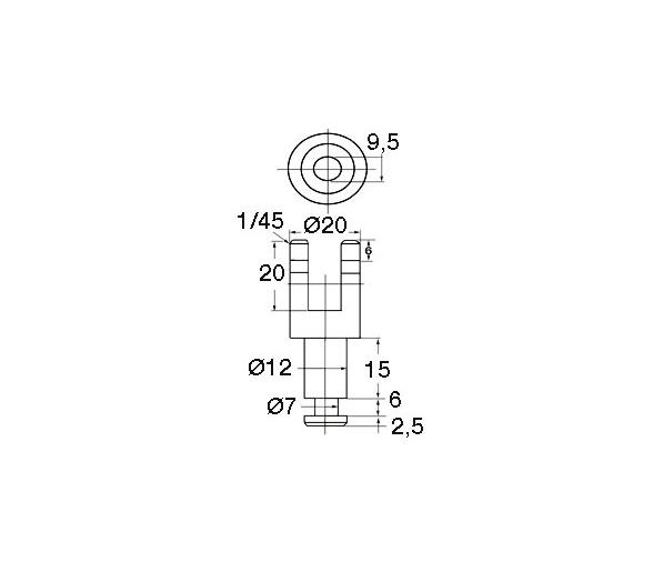 Base para Toldo en Chumacera Acero Inoxidable