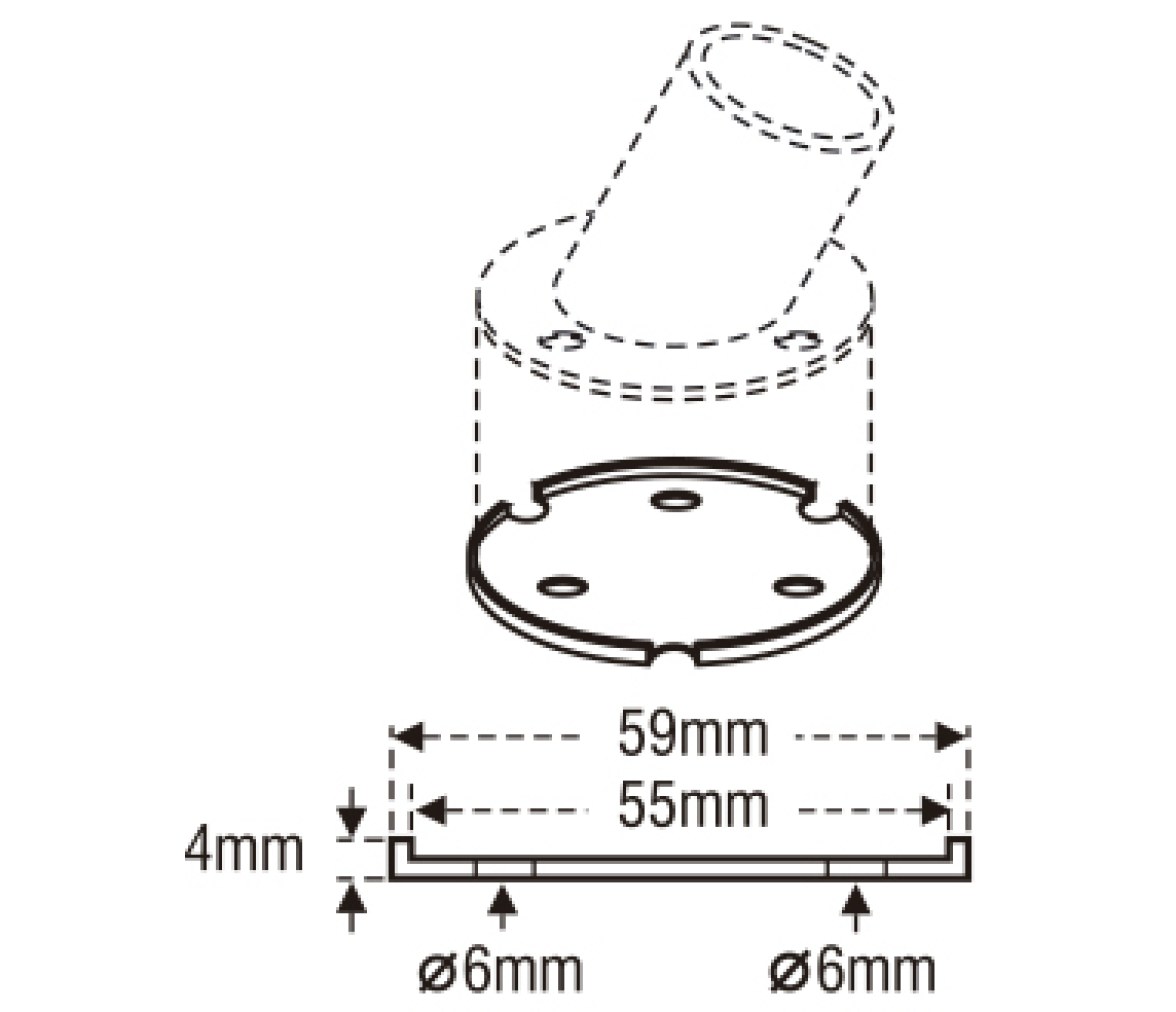 Base Plastico Para Soporte Acero Inox Redondo
