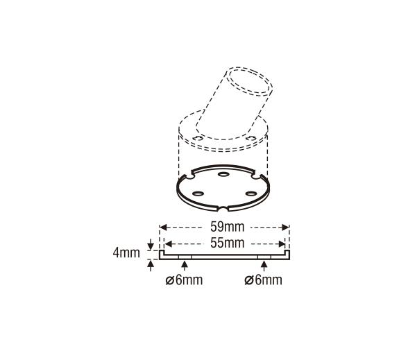 Base Plastico Para Soporte Acero Inox Redondo