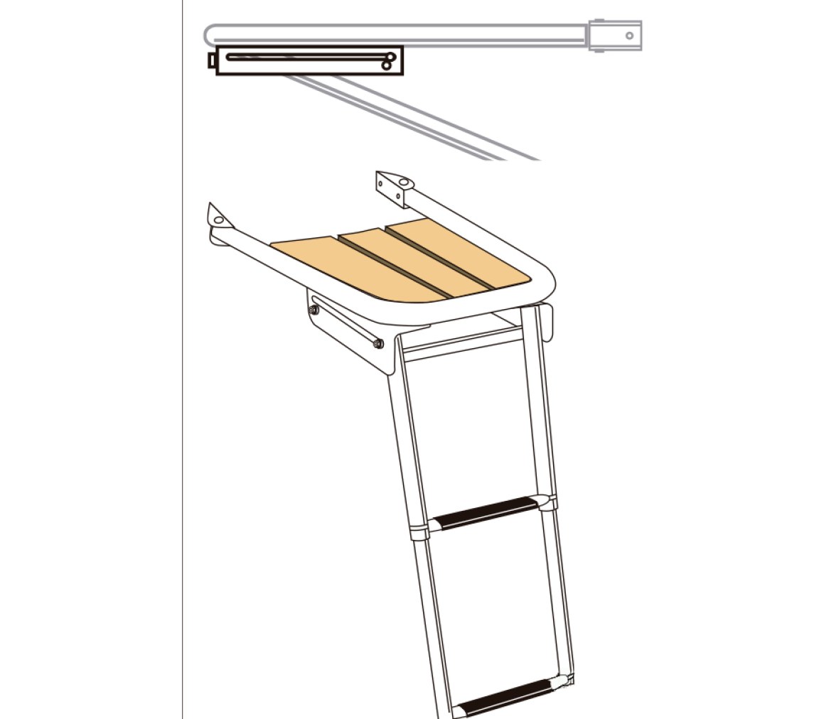 Batsystem Escalera Escamoteable para Plataforma 2 Peldaños