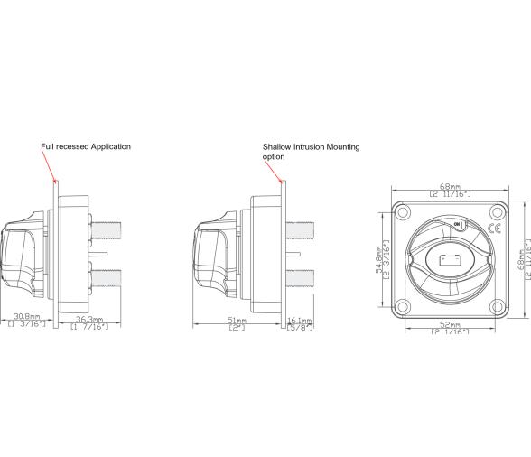 BEP Desconectador de baterías 701-PM montaje empotrado