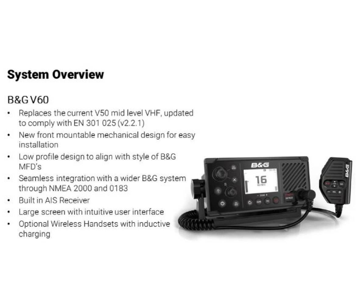 B&G V60 Emisora VHF con DSC y Receptor AIS