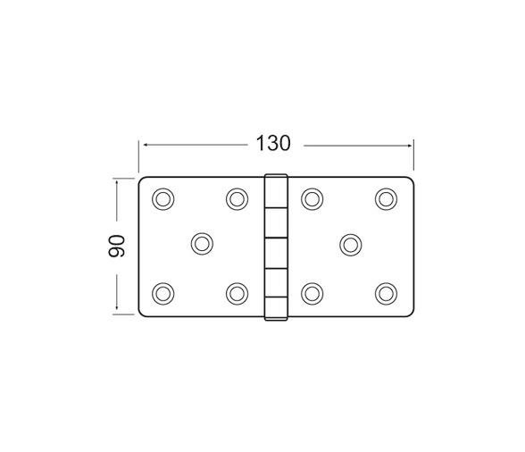 Bisagra Acero Inoxidable 130 x 90 mm Grosor 2,5 mm