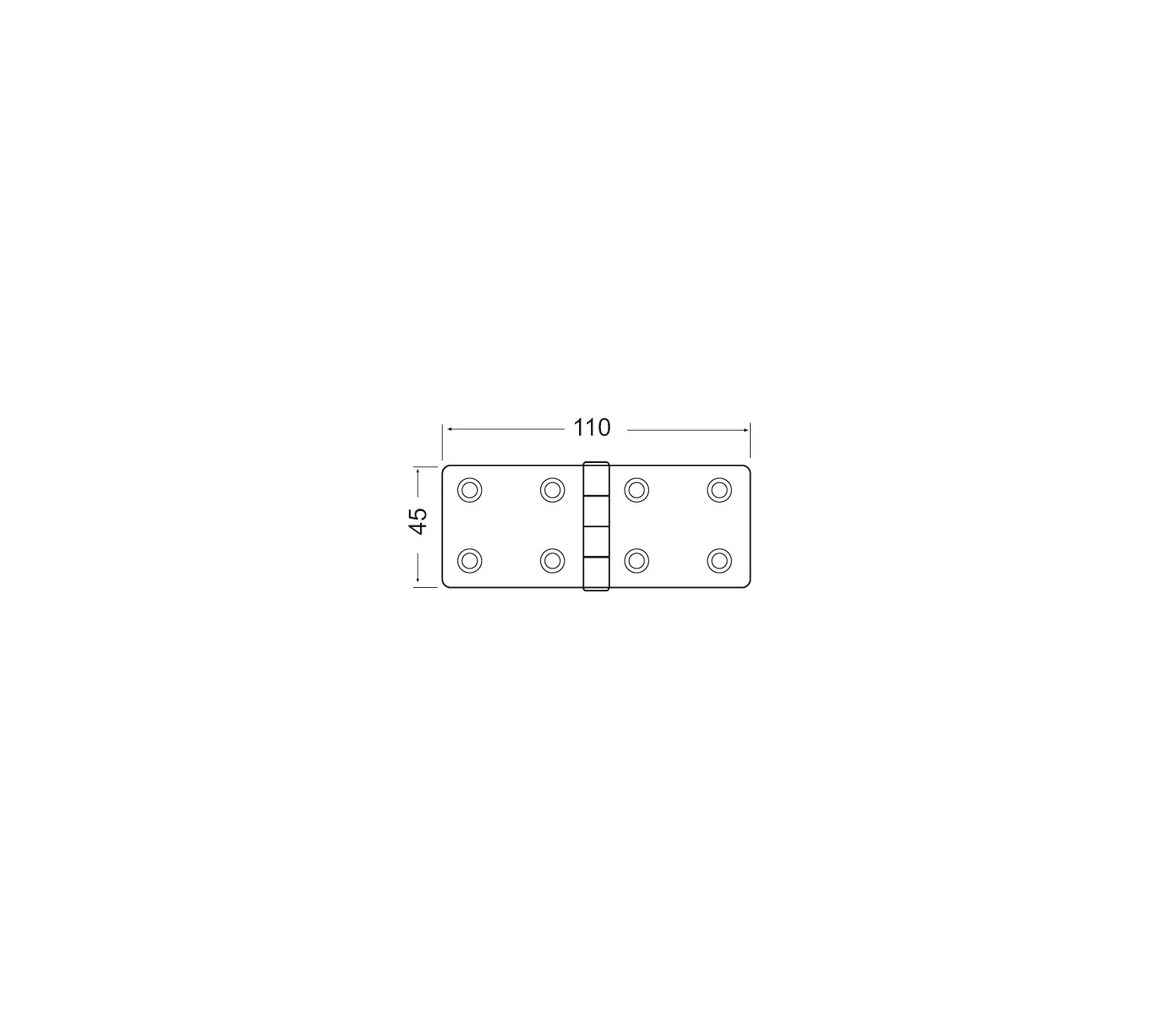 45 x 110 mm Thickness 2.5 mm Stainless Steel Hinge
