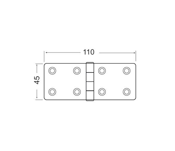 Bisagra Acero Inoxidable 45 x 110 mm Grosor 2,5 mm