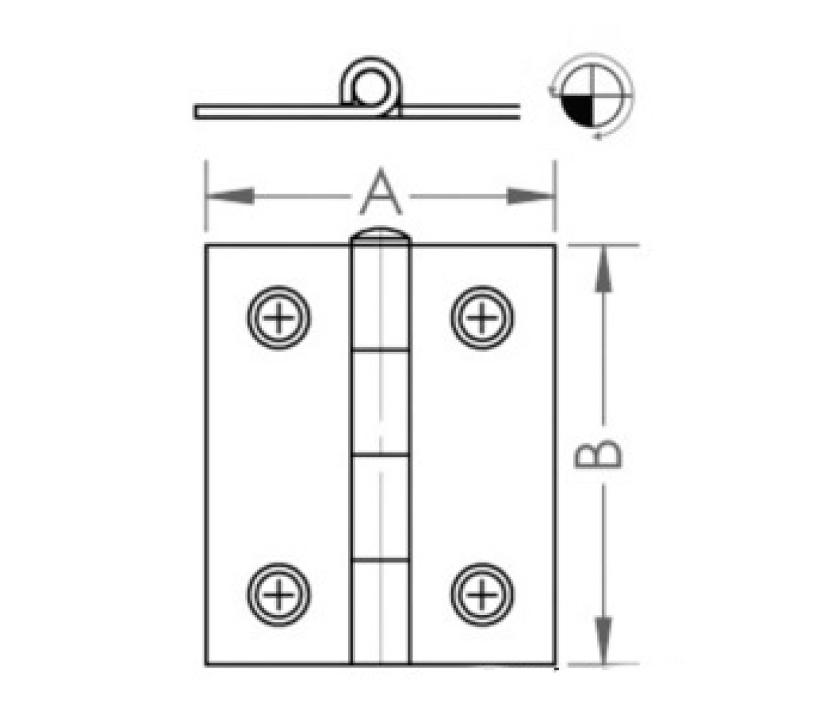 Bisagra Acero Inoxidable Grosor 0,8 mm