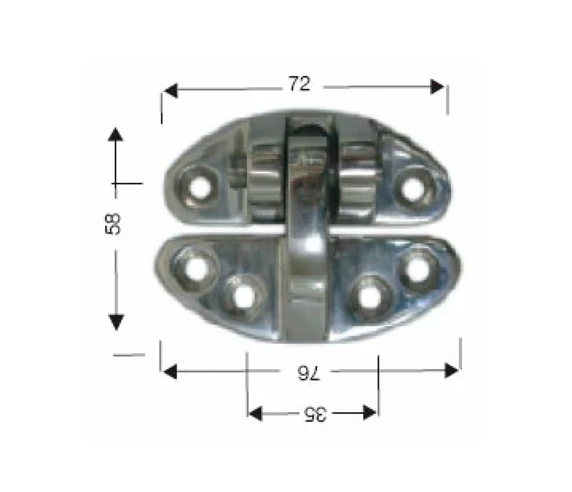 Bisagra con Pasador Inox 78x58
