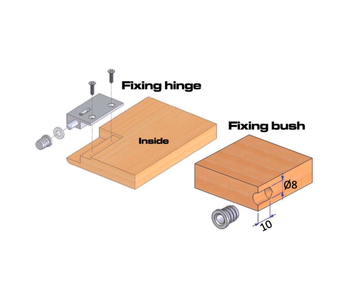 Pin Hinge Side Mounting 18 x 35 mm