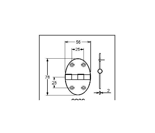 Bisagra Elipse Inox 78x56mm