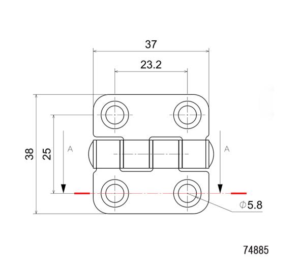 Bisagra Inox 38 x 37 mm