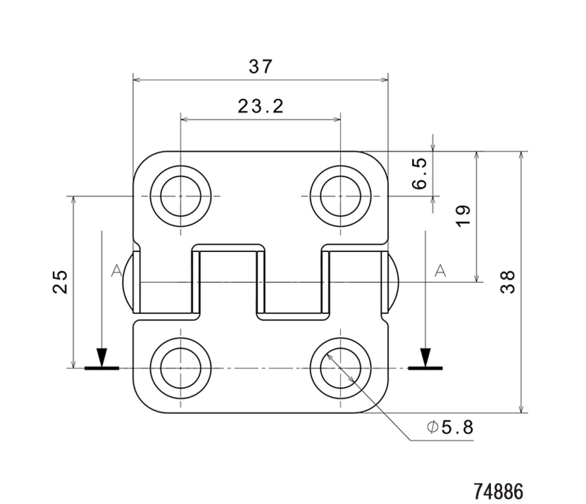 Bisagra Inox 38 x 37 mm