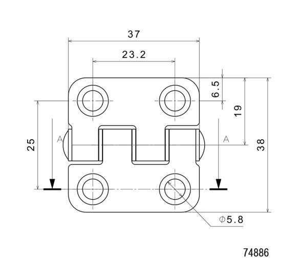 Bisagra Inox 38 x 37 mm